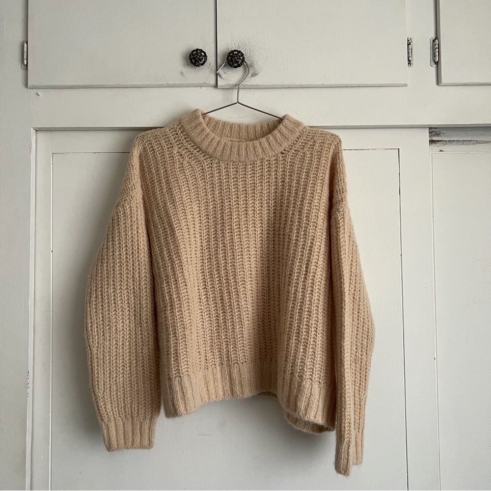 Sezane Cream Knit Sweater